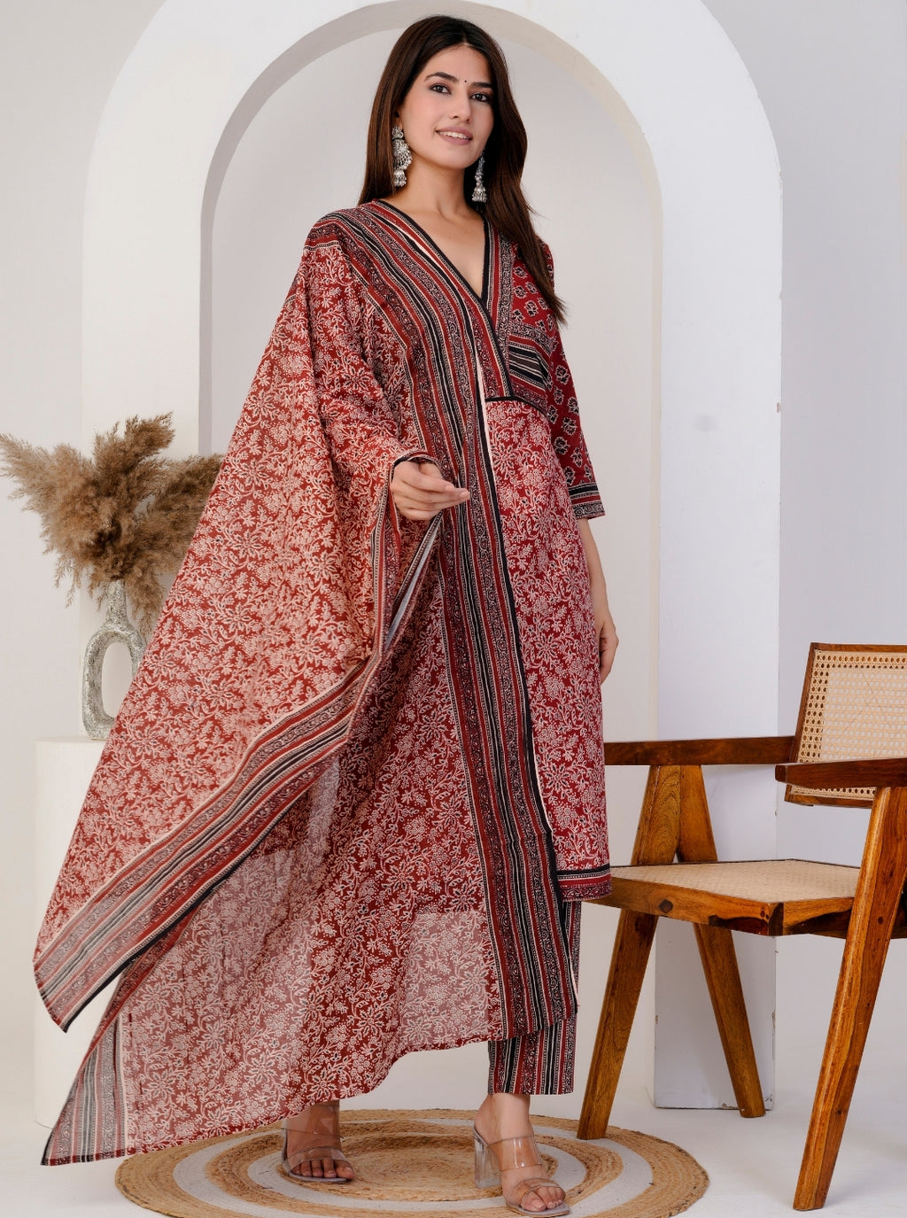 Women’s Cotton Printed Kurta Set with Dupatta