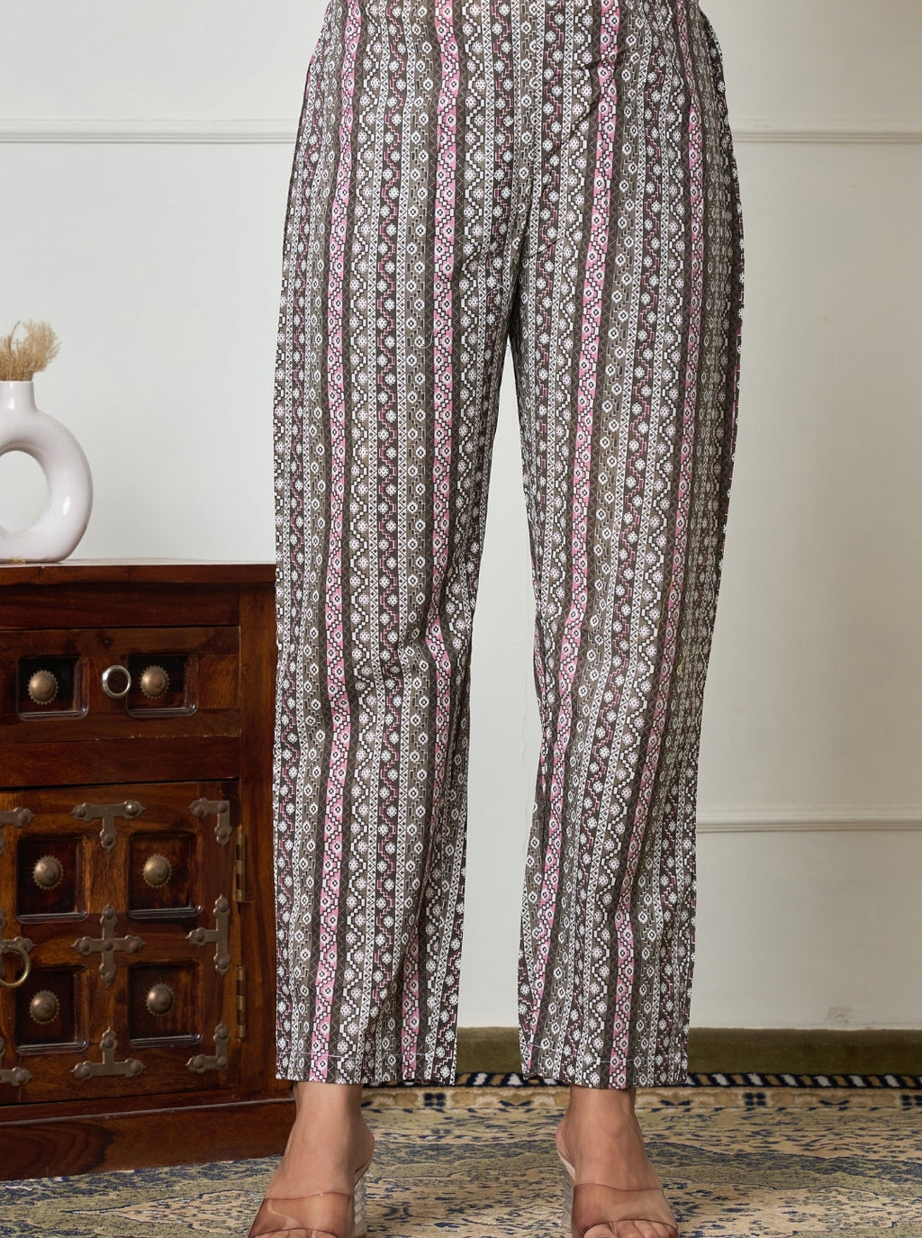 Elegant White Floral Printed Anarkali Kurta Set with Dupatta – Ethnic Wear for Women