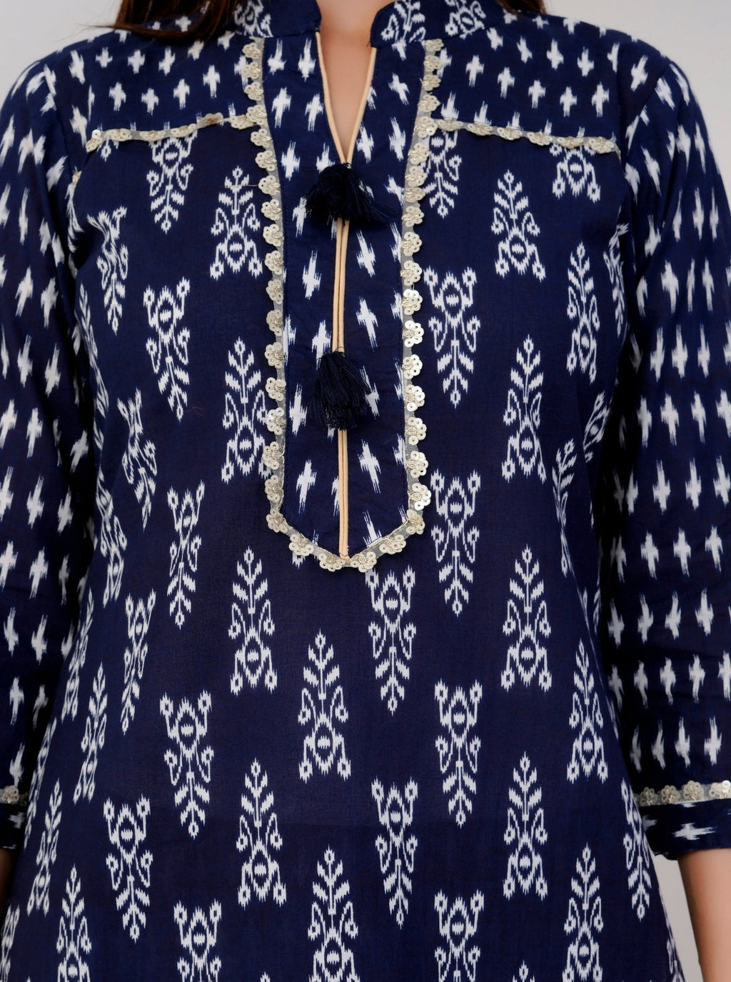 Indigo Handblock Printed Cotton Kurta Set with Dupatta for Women - Comfortable Ethnic Wear